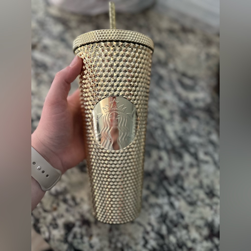 Gold Starbucks studded cup